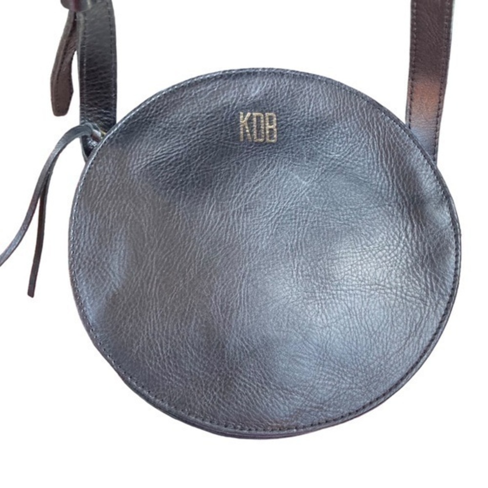 Madewell black leather circle crossbody bag